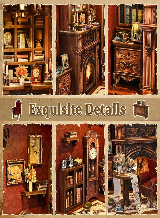 Sagiterra Book Nook Kit，DIY Miniature Dollhouse Kit for Adults and Teens，3D Wooden Tiny House for Family and Friends，Bookshelf Decor in Halloween/Christmas（Book Store） (Twilight Library) - Image 3